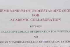 MOU With Manohar Memorial College of Education, Fatehabad ( April,2026)